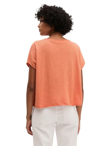 Marc O'Polo Ärmelloser Feinstrick-Pullover loose in Warm Orange