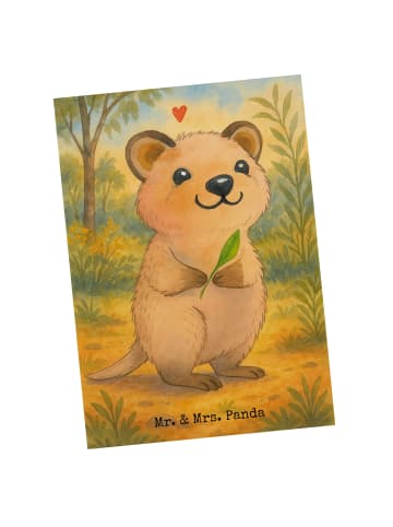 Mr. & Mrs. Panda Postkarte Quokka Happy Design ohne Spruch in Weiß