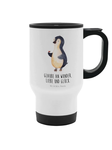 Mr. & Mrs. Panda Kaffeebecher Pinguin Marienkäfer mit Spruch in Weiß