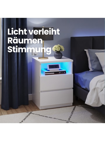 VASAGLE 2er-Set: Nachttisch Kailyn in Weiß - (B)40.1 x (H)55.1 x (T)35.1 cm