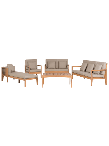 Beliani 5-tlg Sitzgruppe PATAJA in Braun/Grau/Beige