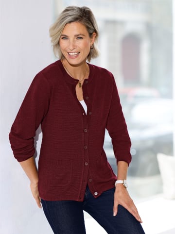 Sieh an! Strickjacke in dunkelrot