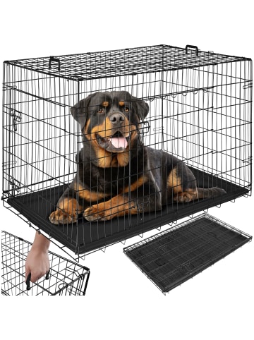 tectake Hundekäfig-Gitterbox Luna abgerundete Ecken, schwarz