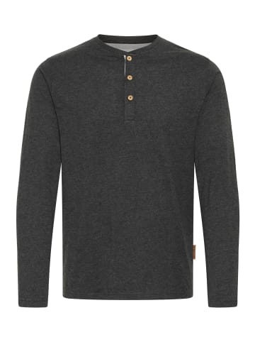 INDICODE Rundhalsshirt IDGifford 40127MM Longsleeve mit Knopfleiste in grau melange
