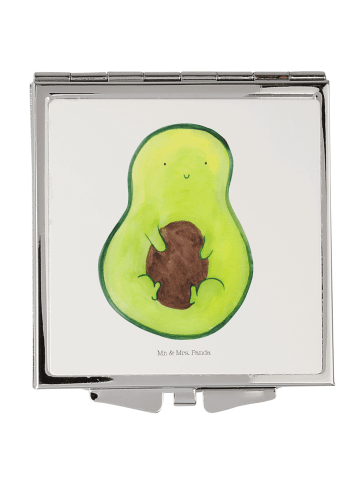 Mr. & Mrs. Panda Klappbarer Spiegel Avocado Kern ohne Spruch in Weiß