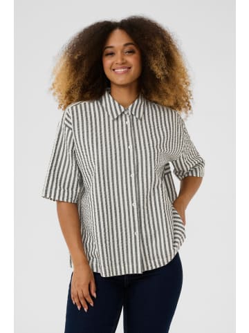 CULTURE Hemd CUkima Relaxed fit in Black/White Stripe