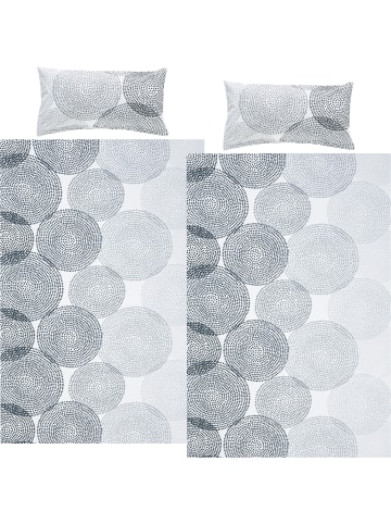 REDBEST Renforcé Bettwäsche Sparpaket 4-tlg. in anthrazit-weiß