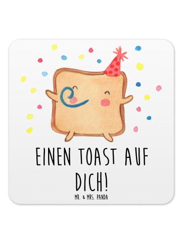 Mr. & Mrs. Panda Untersetzer Set Toast Party mit Spruch in Weiß