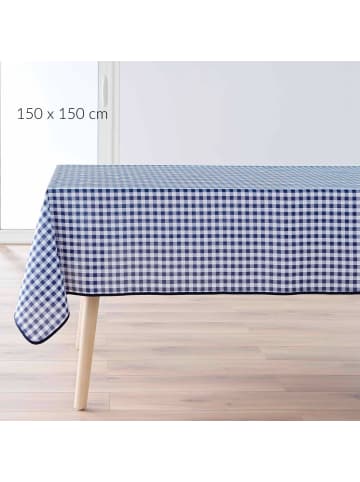 Douceur d’Intérieur Tischdecke im Karomuster, VICHY in Blau, 150 x 150 cm