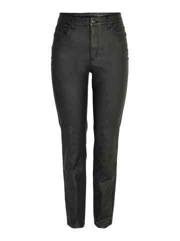 Noisy may Slim Fit Straight Leg Pants PU Coated NMMONI in Schwarz-2