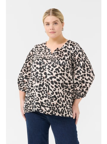 KAFFE curve Langarm-Bluse KCmegda in Brown Leopard