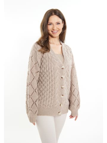 Usha Damen Strickcardigan in Grau Beige