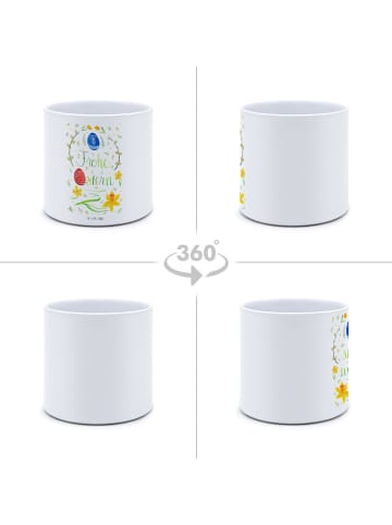 Mr. & Mrs. Panda Blumenübertopf Ostern Frohe Ostern ohne Spruch in Weiß