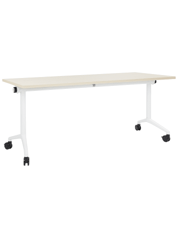 Beliani Zusammenklappbarer Schreibtisch CAVI in Braun/Weiß