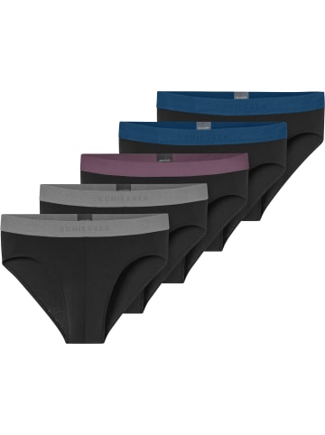 Schiesser Baumwolle, Single-Jersey Slip im 5er-Pack in schwarz