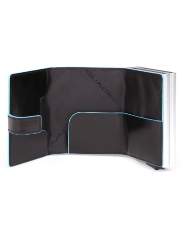 Piquadro Blue Square Kreditkartenetui RFID Leder 7 cm in schwarz