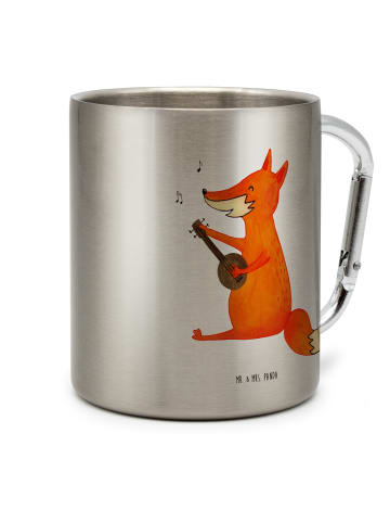 Mr. & Mrs. Panda Trinkbecher Edelstahl Fuchs Gitarre ohne Spruch in Silber