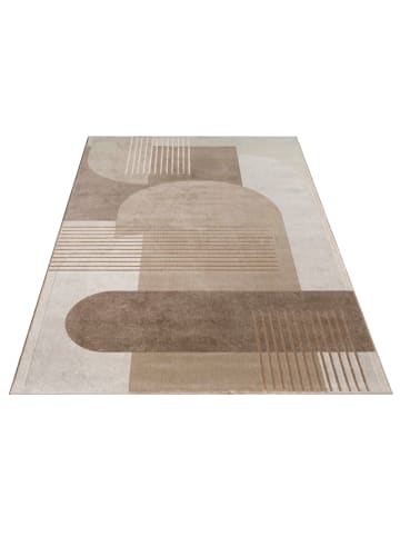 KADIMA DESIGN Teppich Kurzflor Abstrakt Wohnzimmer in Beige