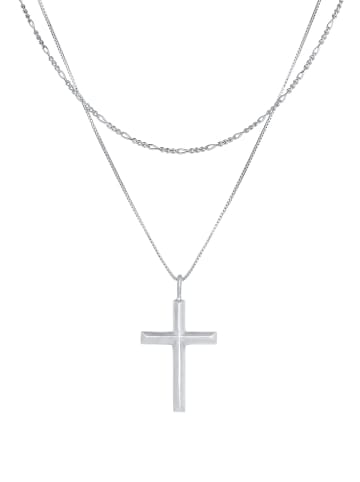 KUZZOI Halskette 925 Sterling Silber Kreuz in Silber