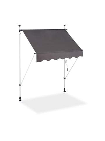 relaxdays Klemmmarkise in Grau - (B)150 x (L)120 cm