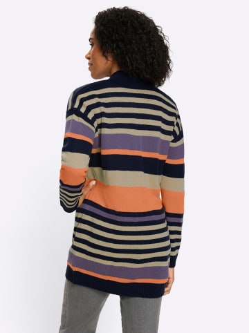 Sieh an! Long-Strickjacke in marine-sesam-gestreift