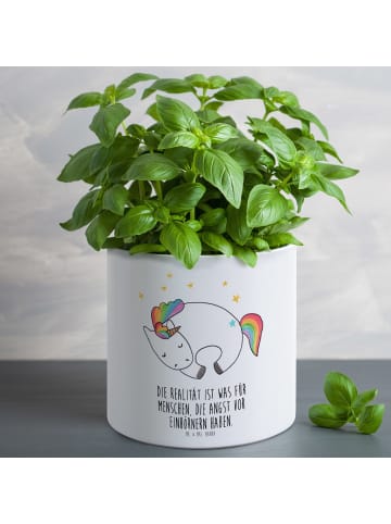Mr. & Mrs. Panda Blumentopf Einhorn Nacht mit Spruch in Weiß