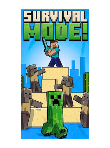 Minecraft Strand-/Badetuch Minecraft - (L) 140 cm x (B) 70 cm in Hellblau