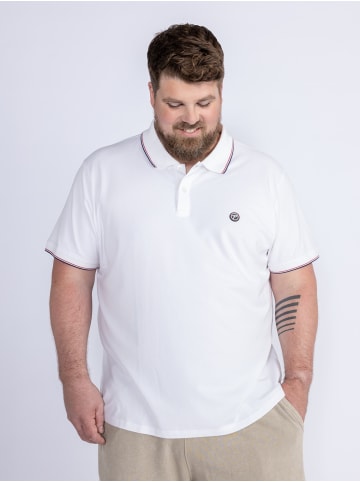 Petrol Industries Klassisches Poloshirt in Plus Size Daydream in Weiß