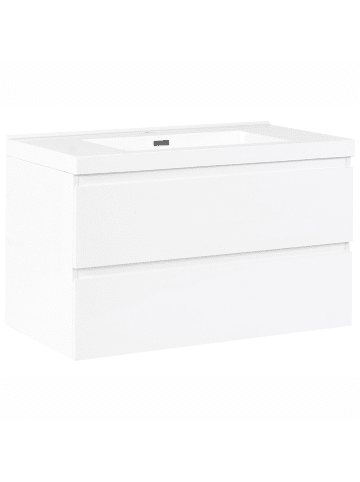 Beliani 2-tlg Badezimmerschrank mit Waschbecken TOTA in Weiß