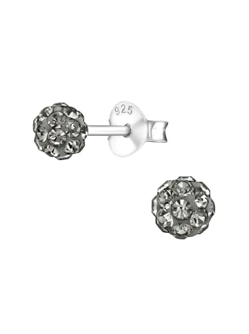 Alexander York Ohrringe, Ohrstecker Ball KRISTALL black in 925 Sterling Silber, 2-tlg.