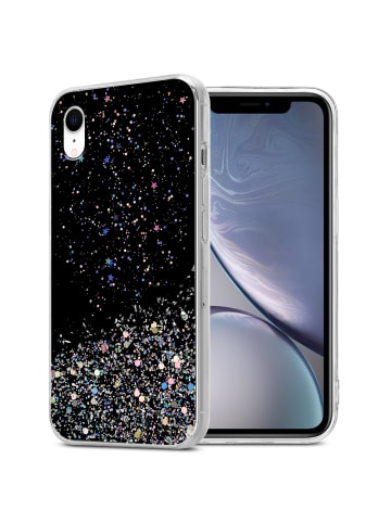 cadorabo Hülle für Apple iPhone XR Glitter in Schwarz mit Glitter