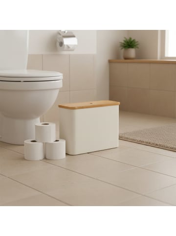 relaxdays Toilettenpapier Aufbewahrung in Beige - (B)45 x (H)34,5 x (T)15 cm