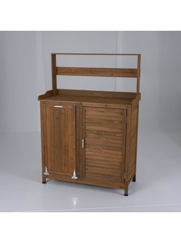 COSTWAY Pflanztisch Outdoor wetterfest in Hellbraun