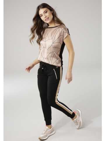 Laura Scott Shirtbluse in schwarz-beige-gemustert