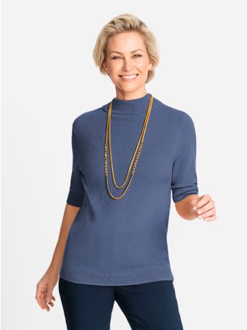 WITT WEIDEN Stehkragenpullover in blau-meliert