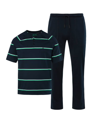 JP1880 Langer Schlafanzug in navy blau