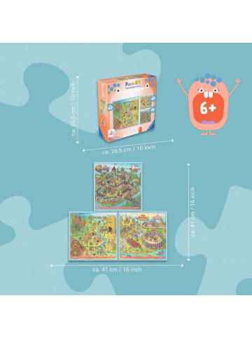Ravensburger Ravensburger Puzzle 100 + 121 + 144 Teile Geschichte - Steinzeit, Altes Rom, Mittelalter in bunt