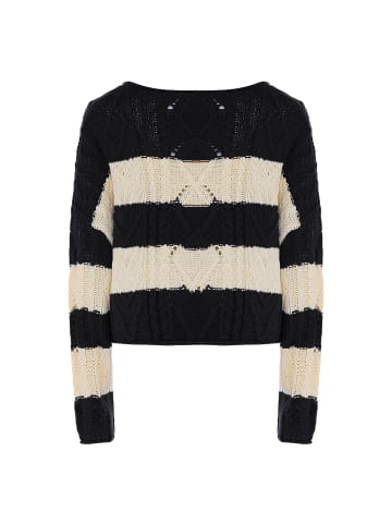 DreiMaster Damen Pullover Mit Streifen in WOLLWEISS SCHWARZ