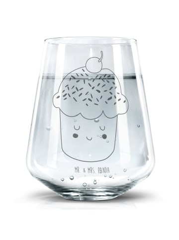 Mr. & Mrs. Panda Blümchentailglas Cupcake ohne Spruch in Transparent