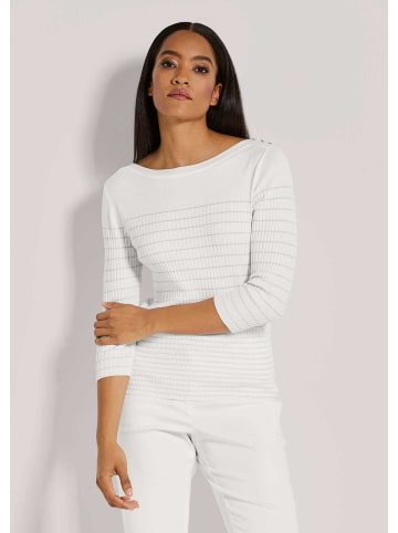 MADELEINE Pullover mit Glanz-Akzenten in weiß / gold