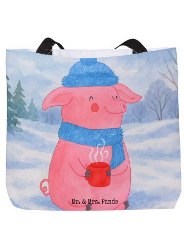 Mr. & Mrs. Panda Tote Bag Schweinchen Glühwein Design ohne Spruch in Weiß