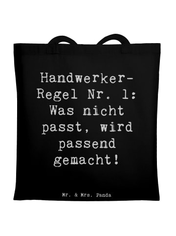 Mr. & Mrs. Panda Tote Bag Spruch Handwerker Lösung mit Spruch in Schwarz