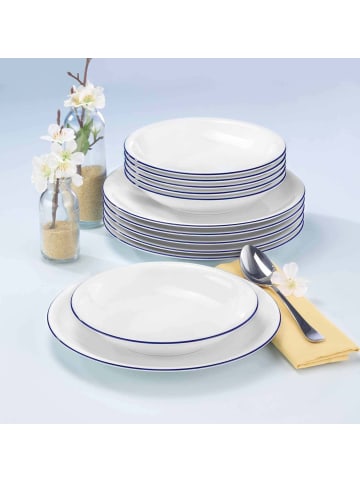 Seltmann Weiden 12-tlg. Tafelservice Compact Blaurand in in weiß-blau