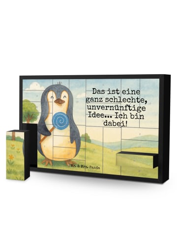 Mr. & Mrs. Panda Adventskalender Pinguin Lolli Design mit Spruch in Weiß