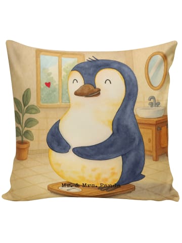Mr. & Mrs. Panda Kissen 40x40 Pinguin Diät Design ohne Spruch in Weiß