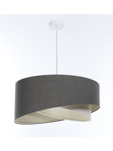 Licht-Erlebnisse Pendelleuchte Ø 40 x (T)90 cm in Weiß Grau Creme