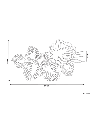 Beliani Wandobjekt HOLMIUM in Violett - (W) 90 x (H) 50 x (L) 5 cm