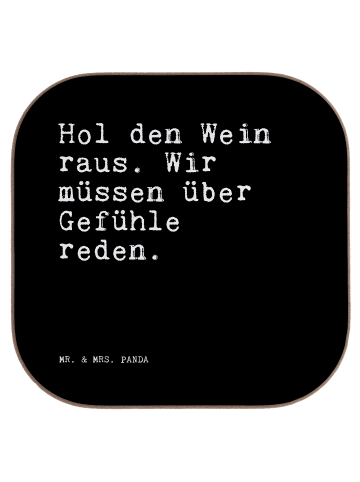 Mr. & Mrs. Panda Glasuntersetzer Hol den Wein raus.... mit Spruch in Schwarz