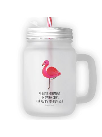 Mr. & Mrs. Panda Einmachglas Flamingo Classic mit Spruch in Transparent