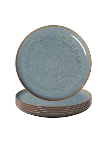 like. by Villeroy & Boch 6er Set Speiseteller Crafted Breeze in ø 29 cm in blau-grau